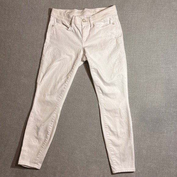 Lilly Pulitzer Denim - Lilly Pulitzer South Ocean Skinny Jeans White Jellyfish Embroidery Size 4